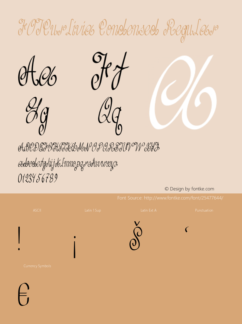 FOTCurlivia-CondensedRegular Version 1.000 Font Sample