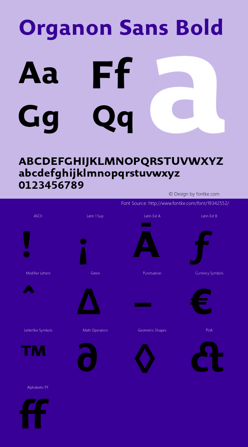 OrganonSans-Bold 002.002 Font Sample