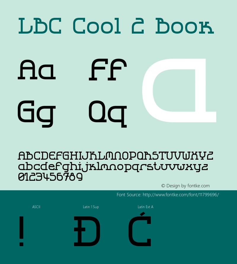 LBC Cool 2 Book Version 2.00, Dec. 2003 Font Sample