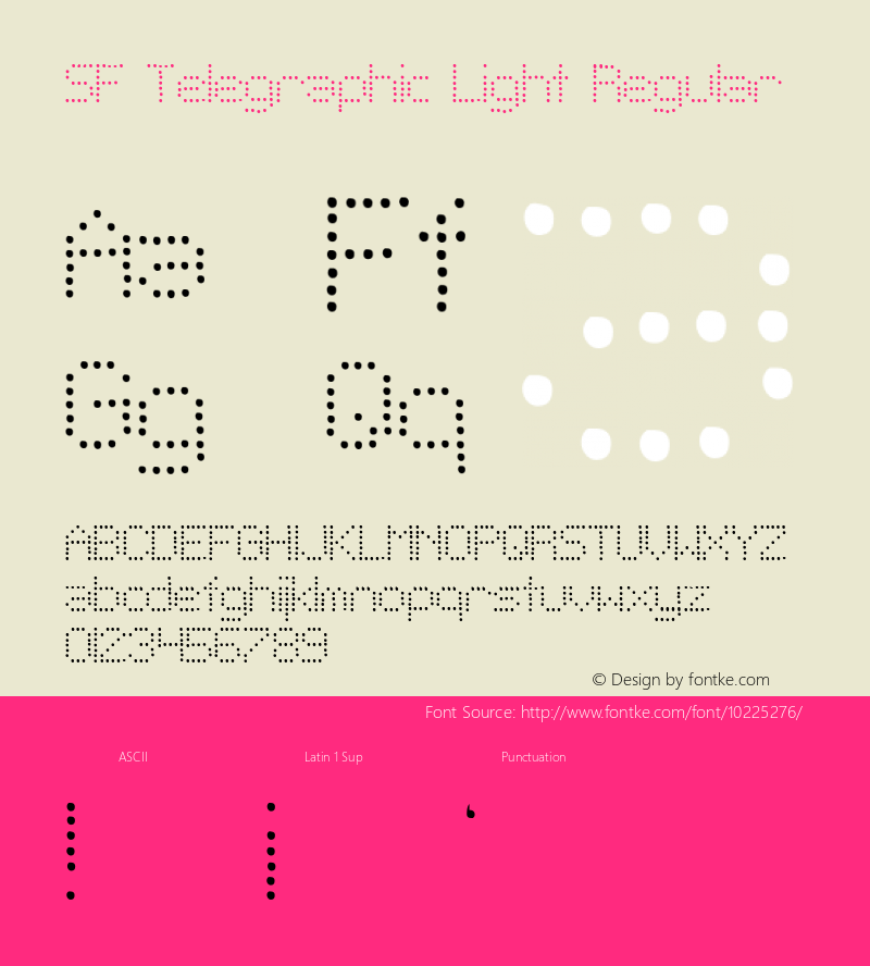 SF Telegraphic Light Regular Version 1.1 Font Sample