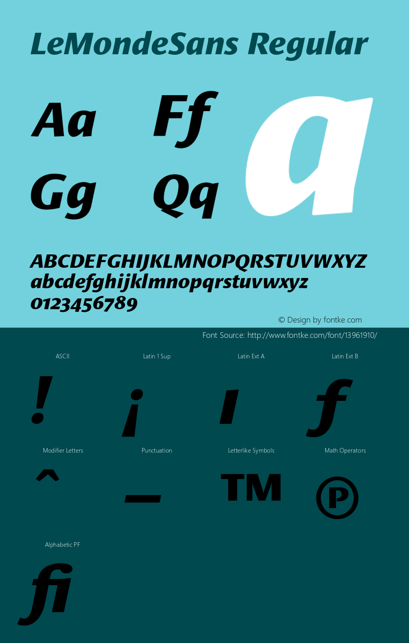 LeMondeSans Regular 001.000 Font Sample