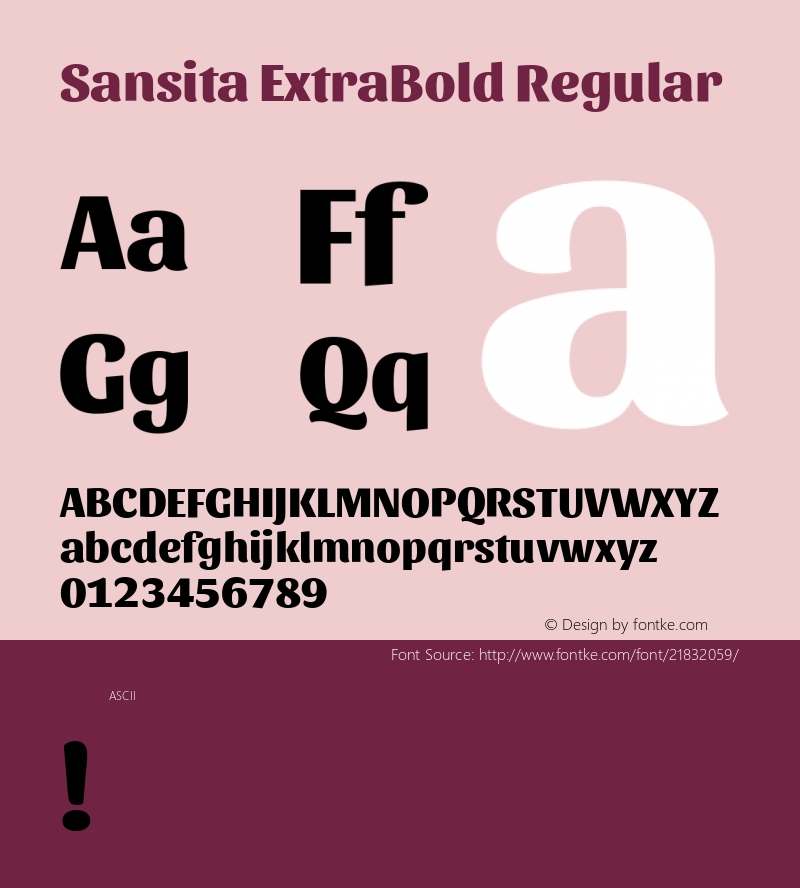 SansitaExtraBold Version 1.0 Font Sample