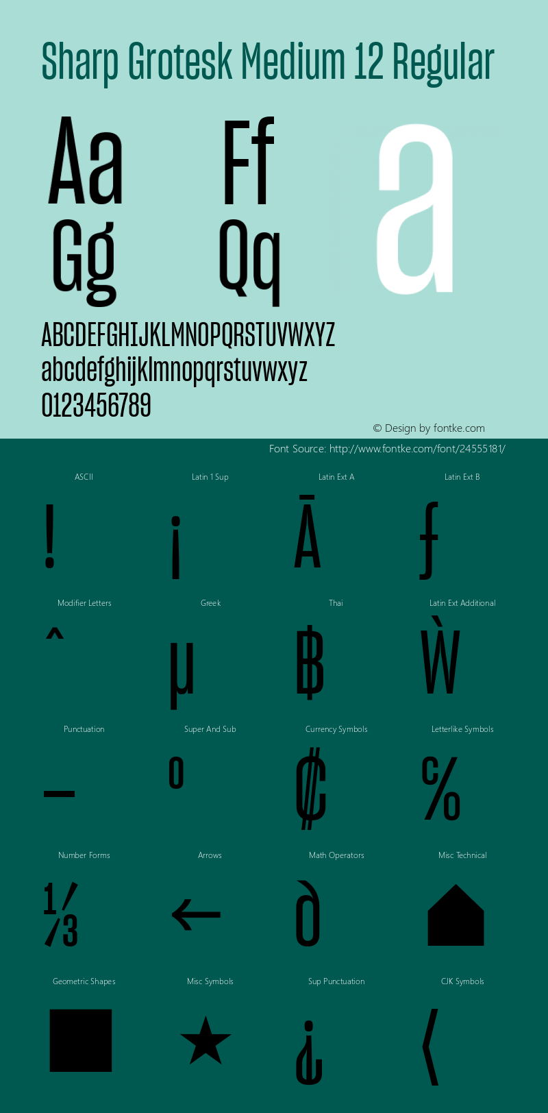 Sharp Grotesk Medium 12 Regular Version 1.001;PS 0.000;hotconv 16.6.51;makeotf.lib2.5.65220 Font Sample