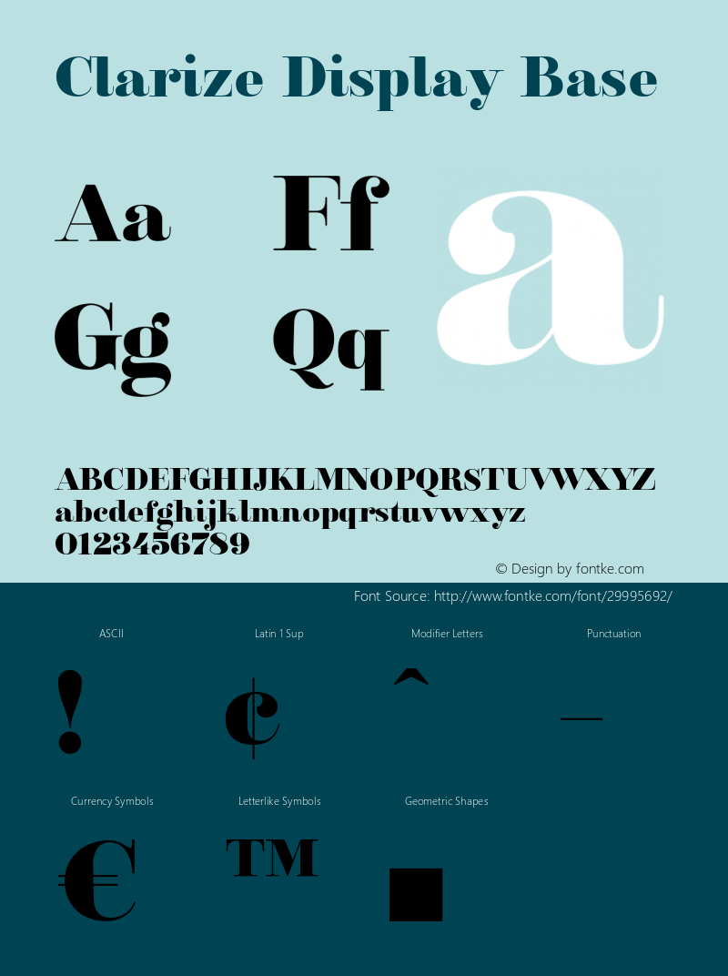 ClarizeDisplay-Base 001.000 Font Sample