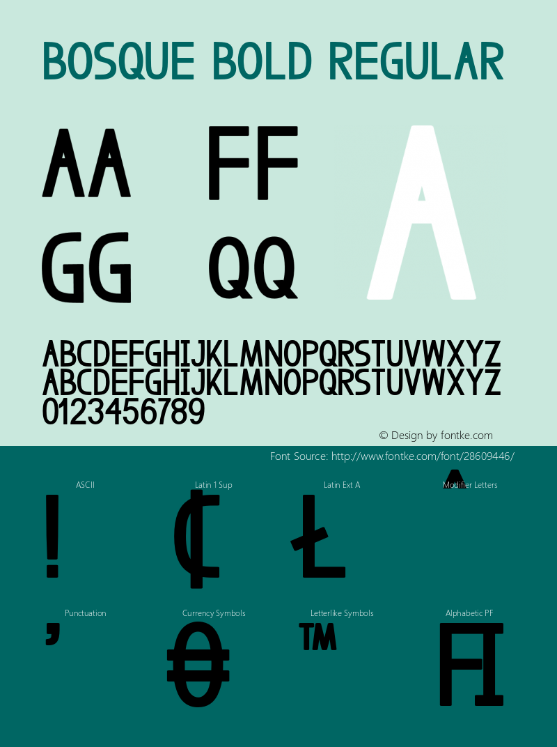 BosqueBold Version 1.000 Font Sample