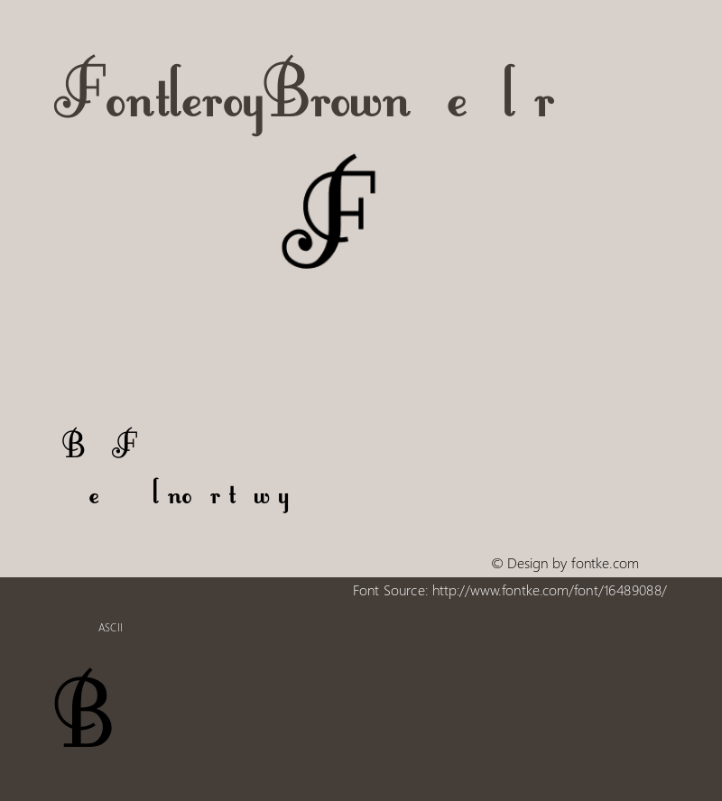 FontleroyBrown Regular Converted from e:\nickfo~1\pcttf\FOB_____.TF1 by ALLTYPE Font Sample
