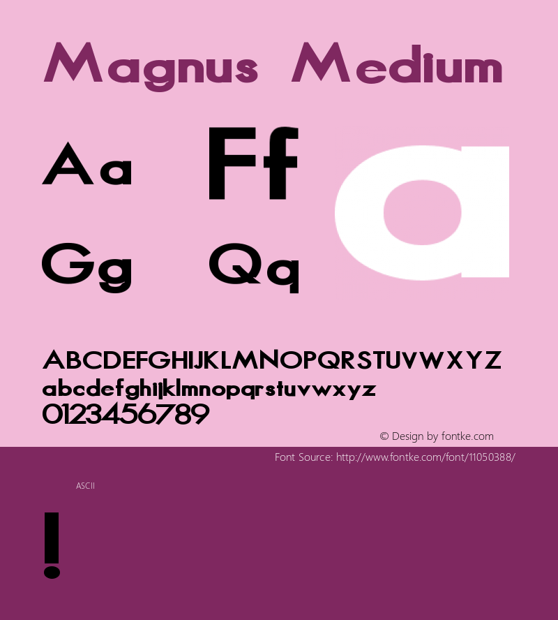 Magnus Medium Version 001.000 Font Sample