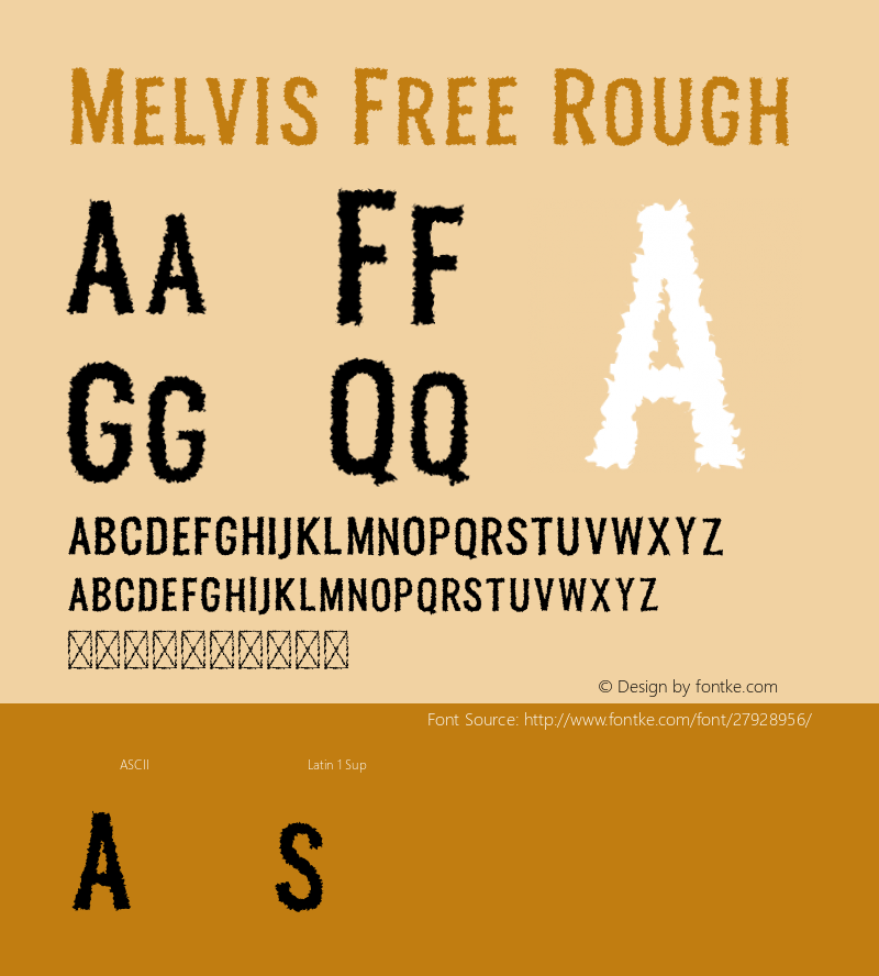MelvisFree-Rough 1.0 Font Sample