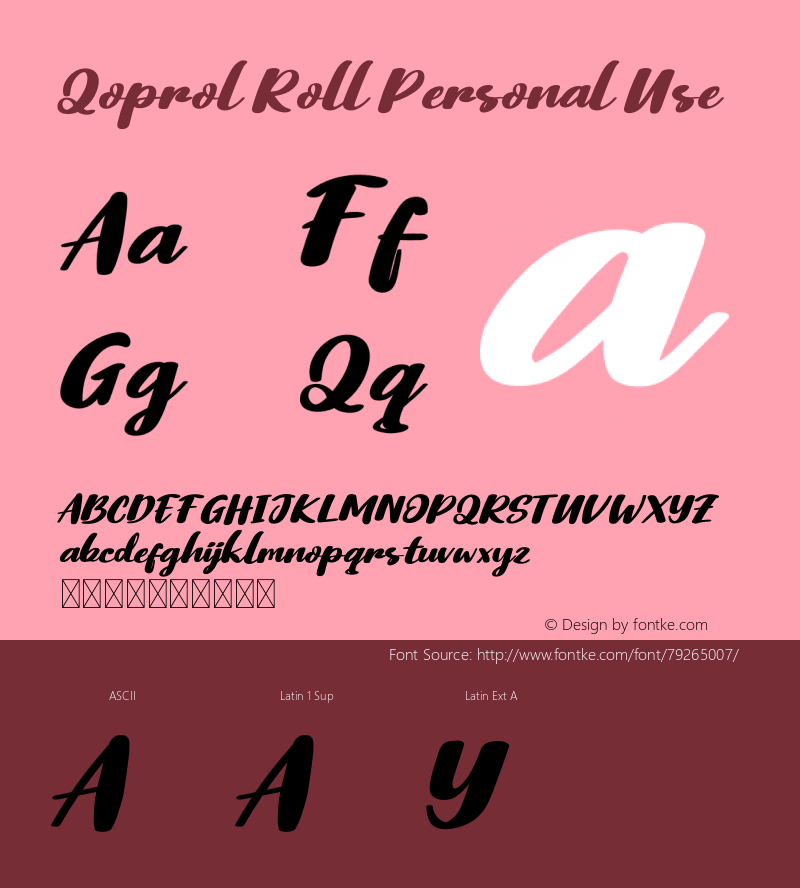 Qoprol Roll Personal Use Version 1.001;Fontself Maker 3.5.1 Font Sample