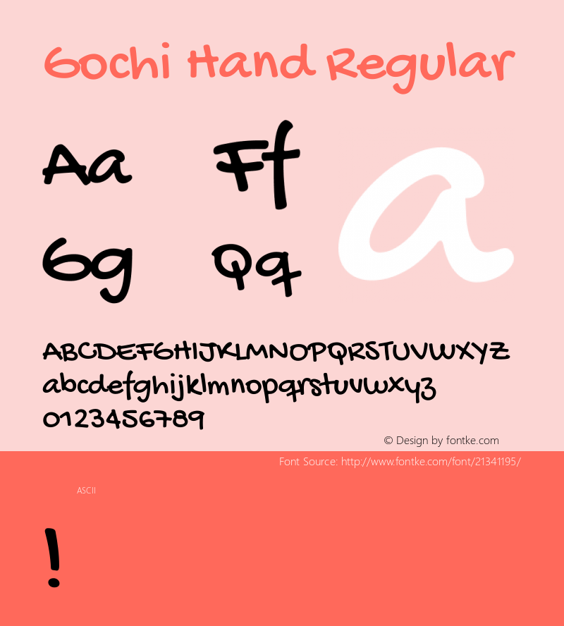 GochiHand Version 1.0 Font Sample