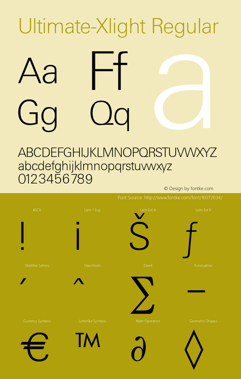 Ultimate-Xlight Regular B & P Graphics Ltd.:27.6.1993 Font Sample