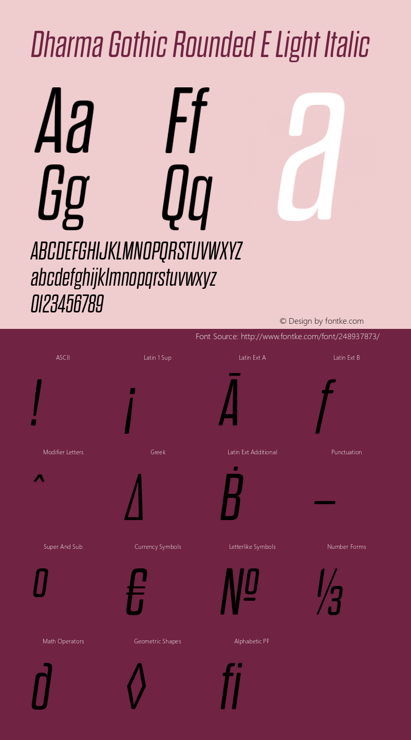 Dharma Gothic Rounded E Light Italic Version 1.000;PS 001.000;hotconv 1.0.88;makeotf.lib2.5.64775图片样张