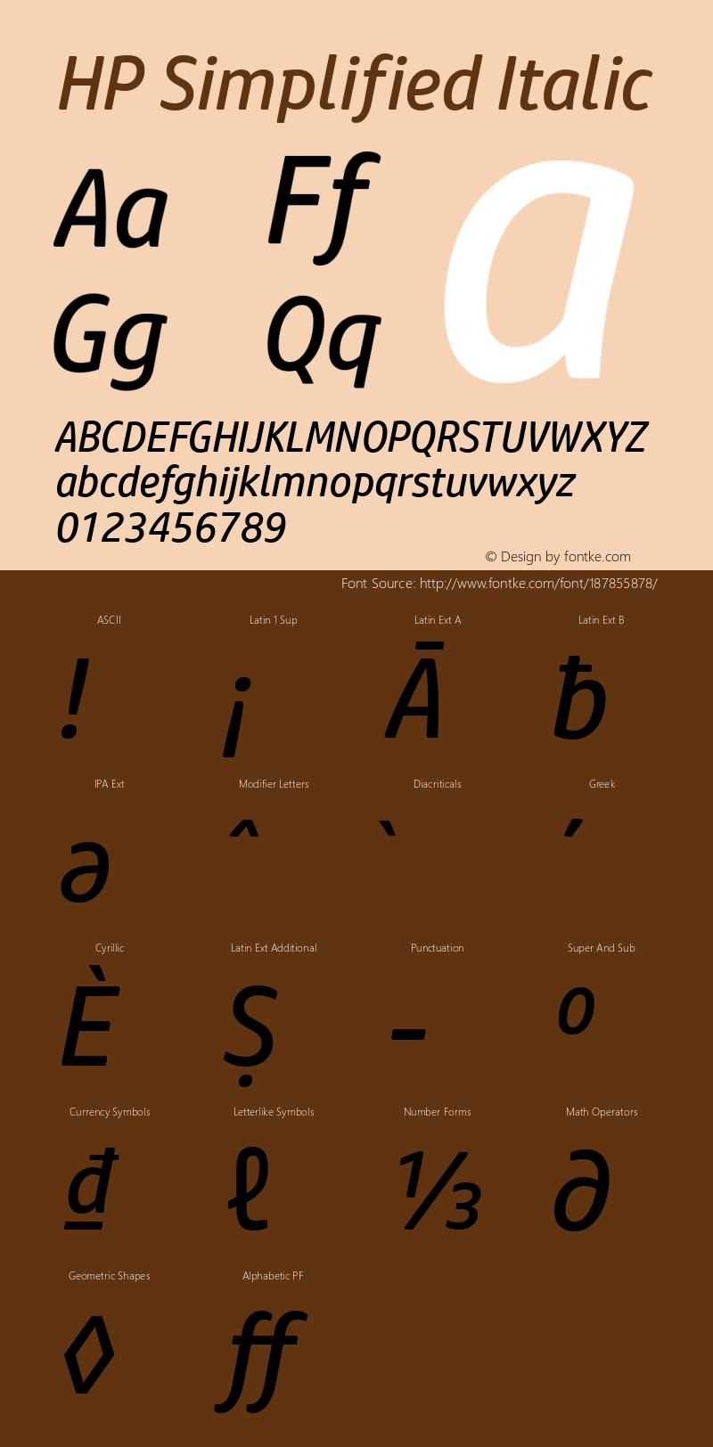 HP Simplified Italic Version 2.001图片样张