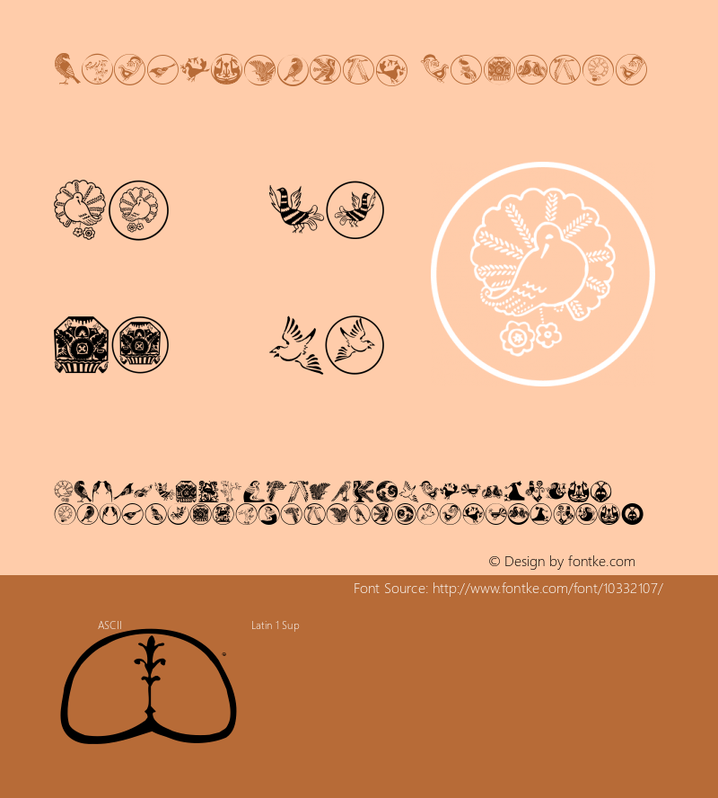 BirdSymbols Regular 1.0 2007-02-17 Font Sample