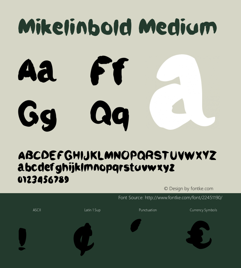 Mikelinbold Version 001.000 Font Sample