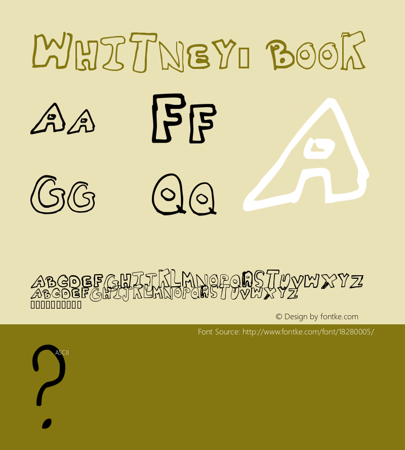 Whitney2 Book Version 2000; 1.0, initial r Font Sample