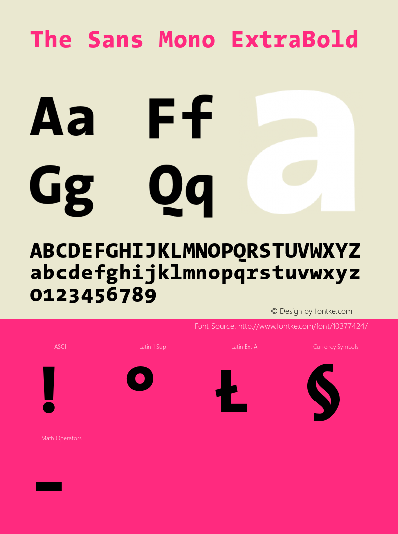 The Sans Mono ExtraBold Version 001.000 Font Sample