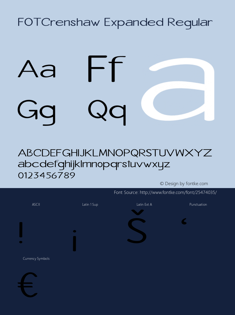 FOTCrenshaw-ExpandedRegular Version 1.000 Font Sample