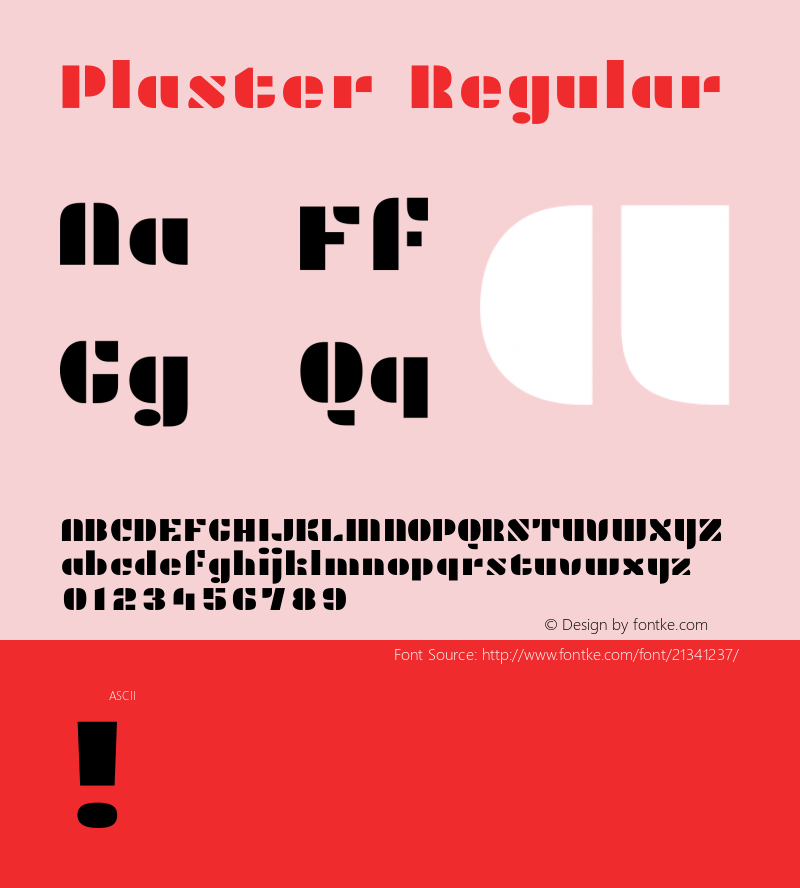 Plaster Version 1.0 Font Sample