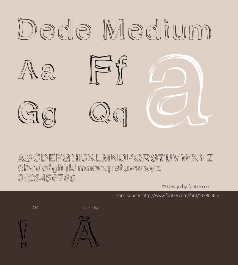 Dede Medium Version 001.000 Font Sample