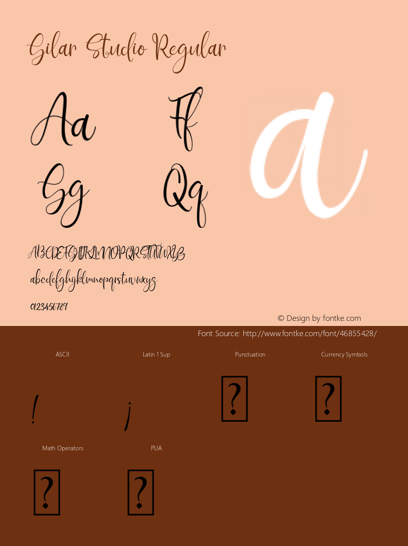 Gilar Studio Version 1.00;November 16, 2019;FontCreator 12.0.0.2546 64-bit Font Sample