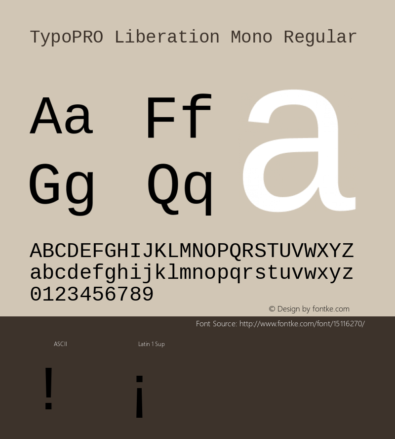 TypoPRO Liberation Mono Regular Version 2.00.1 Font Sample