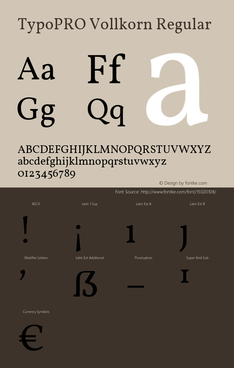 TypoPRO Vollkorn Regular Version 2.001 Font Sample