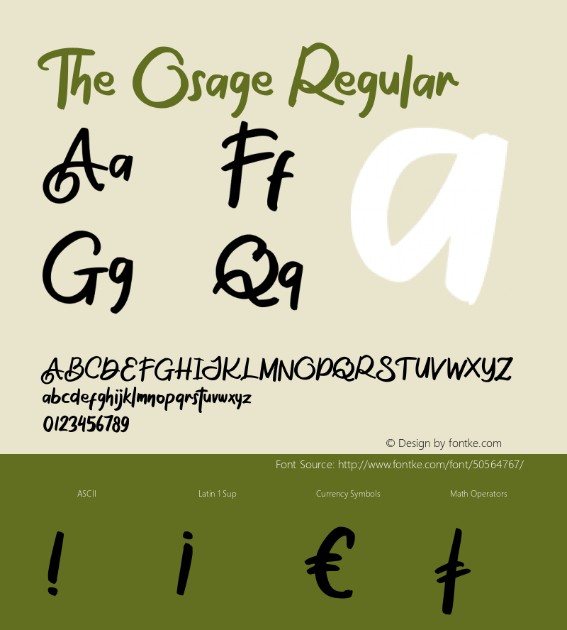 The Osage Version 1.000 Font Sample