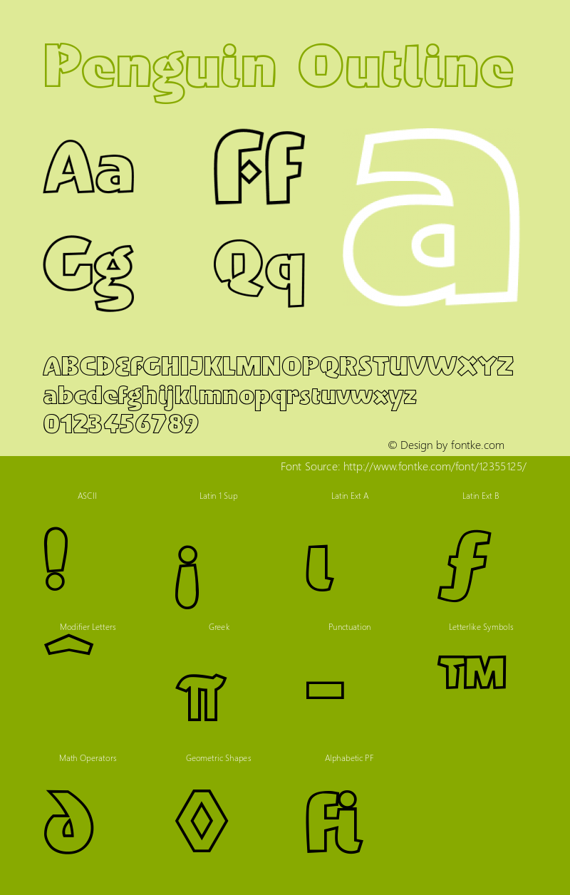 Penguin Outline Version 001.000 Font Sample