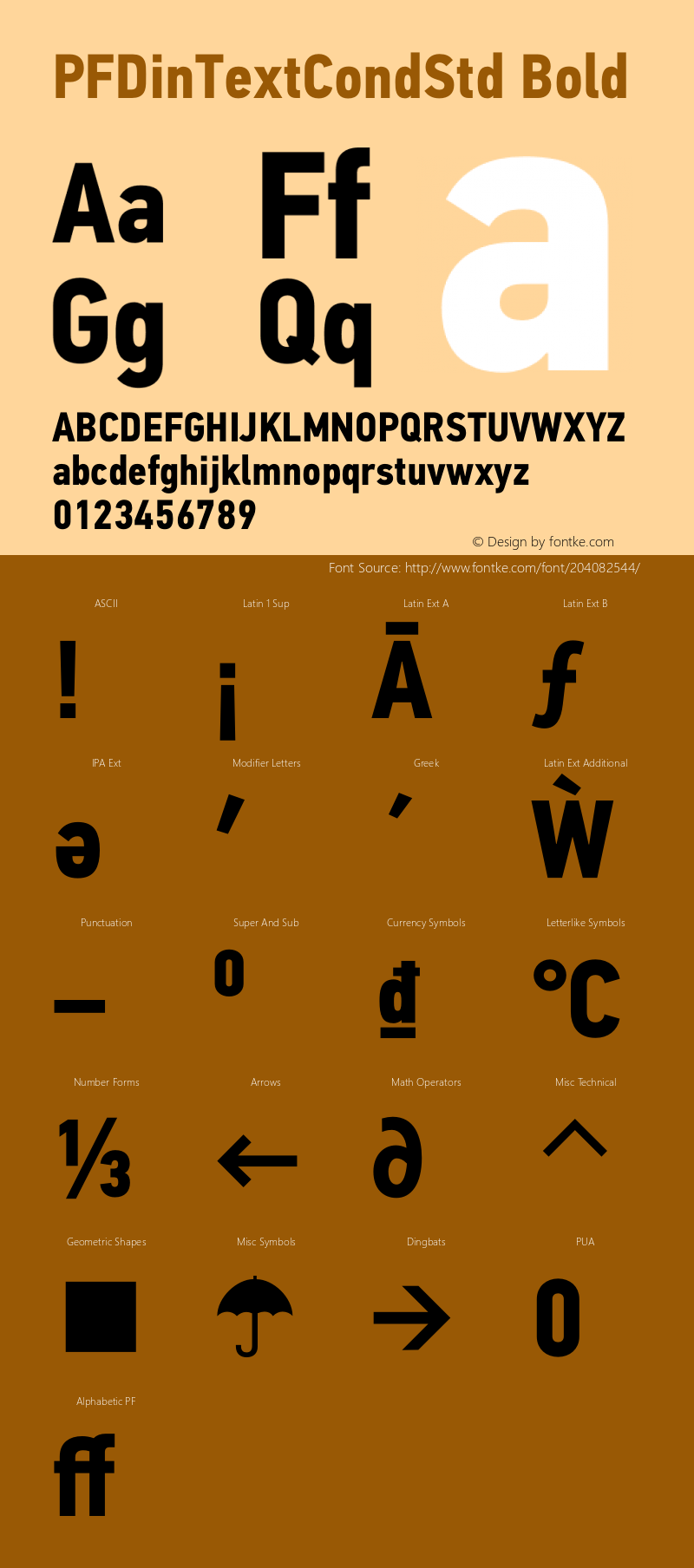 PFDinTextCondStd Bold Version 2.00;February 15, 2019;FontCreator 11.5.0.2422 32-bit图片样张