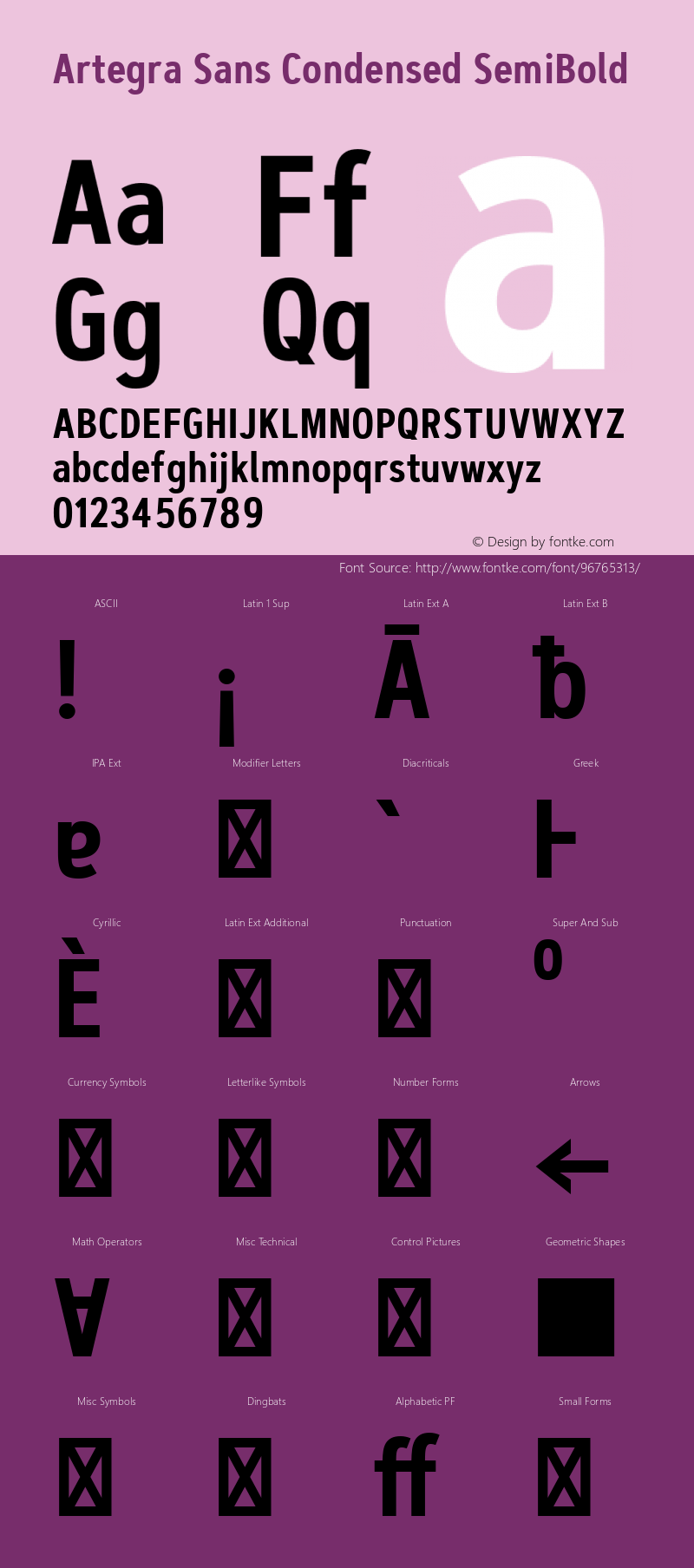 Artegra Sans Condensed SemiBold 1.006 Font Sample