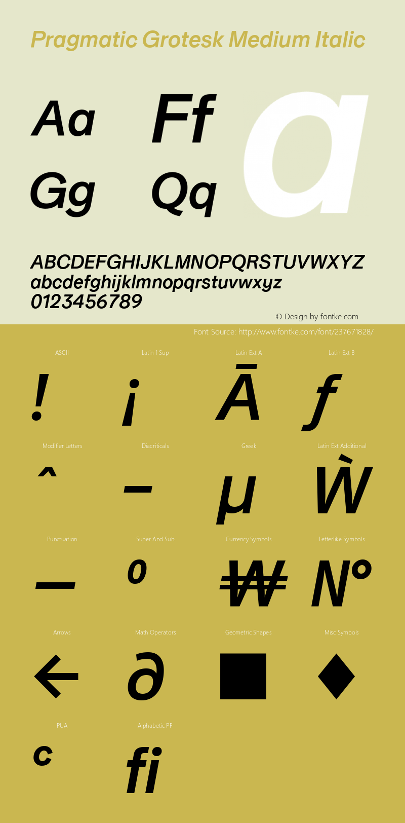 Pragmatic Grotesk Medium Italic Version 1.000图片样张