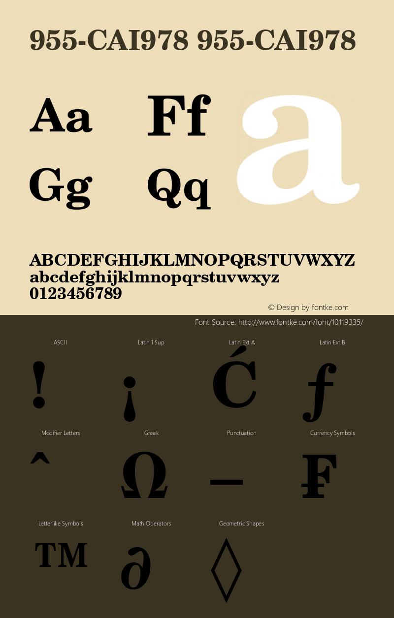 955-CAI978 955-CAI978 955-CAI978 Font Sample