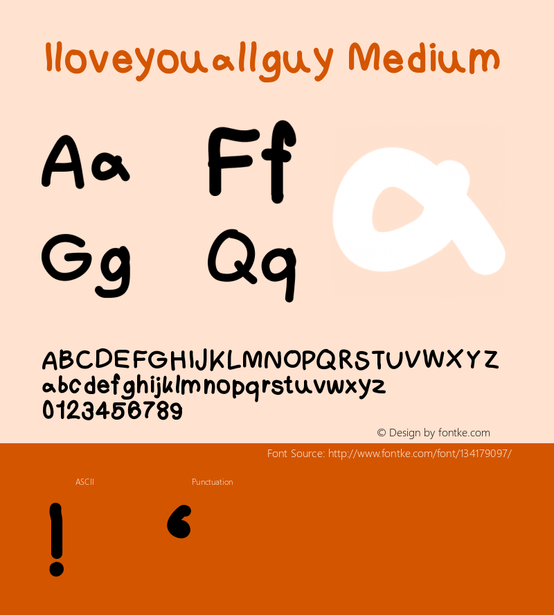 Iloveyouallguy Version 001.000 Font Sample