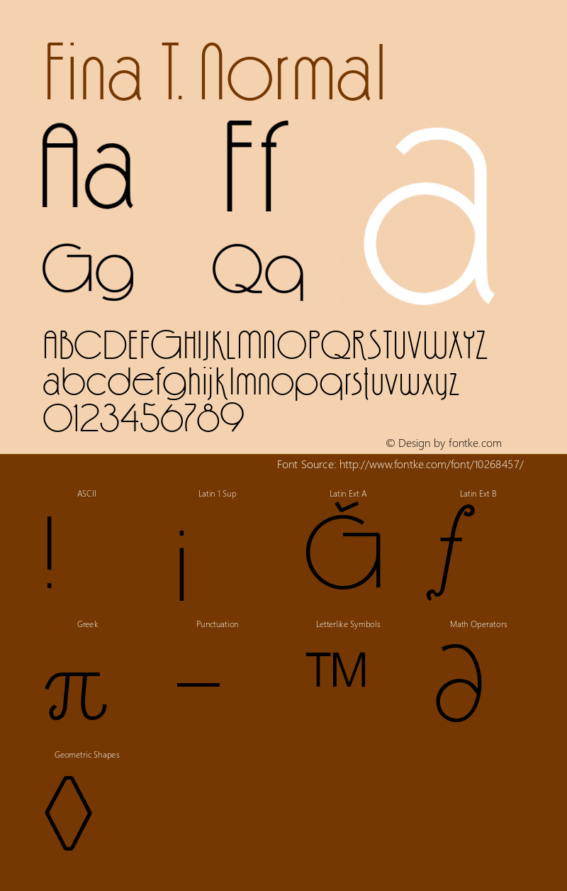 Fina T. Normal 1.0 Font Sample