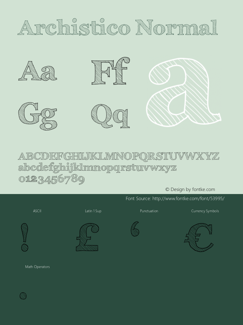 Archistico Normal Version 1.0 Font Sample