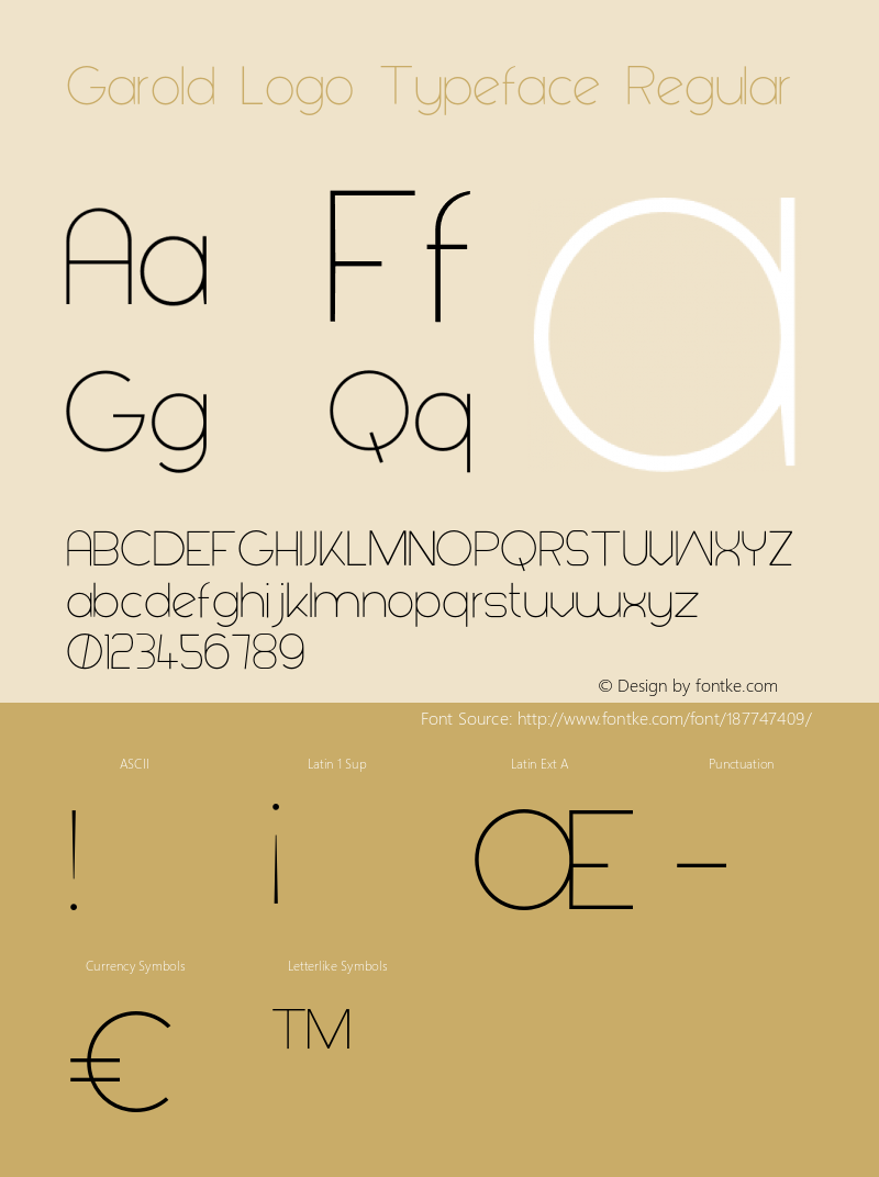 Garold Logo Typeface Version 1.000;hotconv 1.0.109;makeotfexe 2.5.65596图片样张