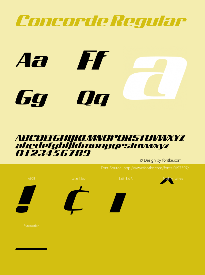 Concorde Regular 001.001 Font Sample