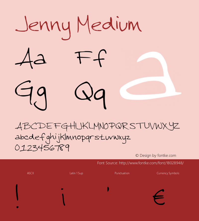 Jenny Medium Version 001.000 Font Sample