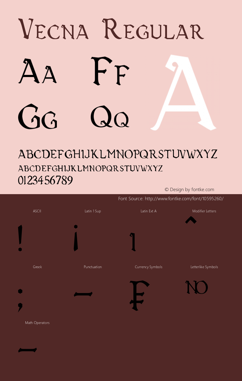 Vecna Regular Version 1.00 September 16, 2014, initial release Font Sample