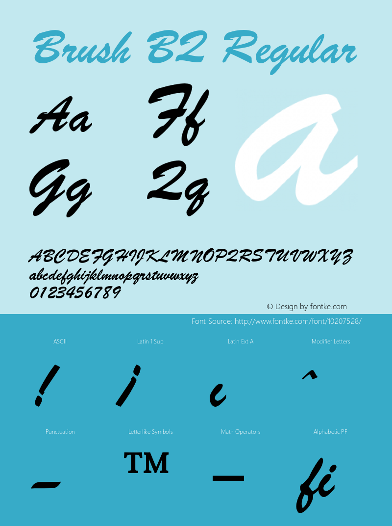 Brush BQ Regular 001.000 Font Sample