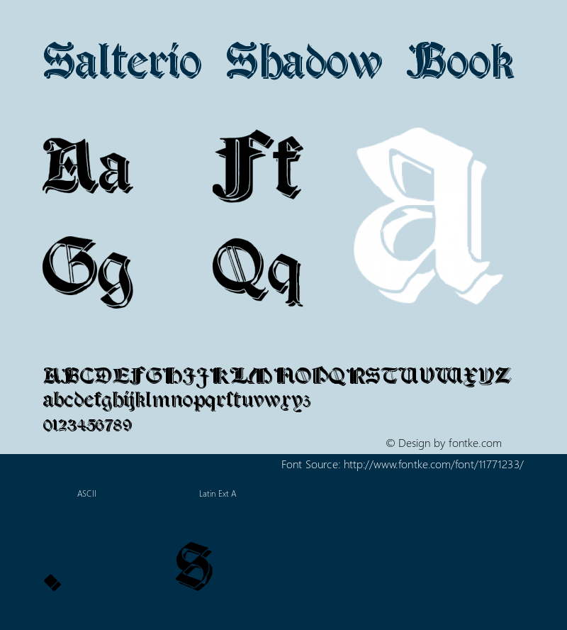 Salterio Shadow Book Version 1.000 2012 initial r Font Sample