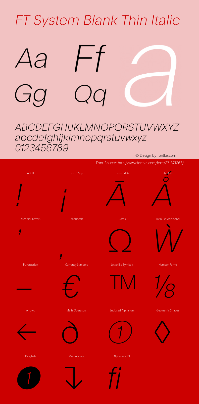 FT System Blank Thin Italic Version 1.000;FEAKit 1.0图片样张