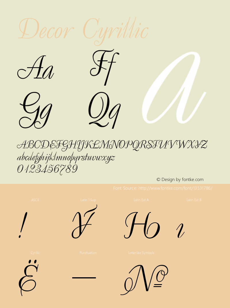 Decor Cyrillic 001.000 Font Sample