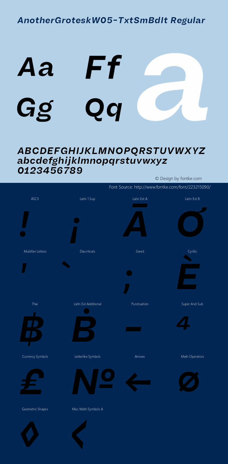 Another Grotesk W05 Txt SmBd It Version 1.20图片样张