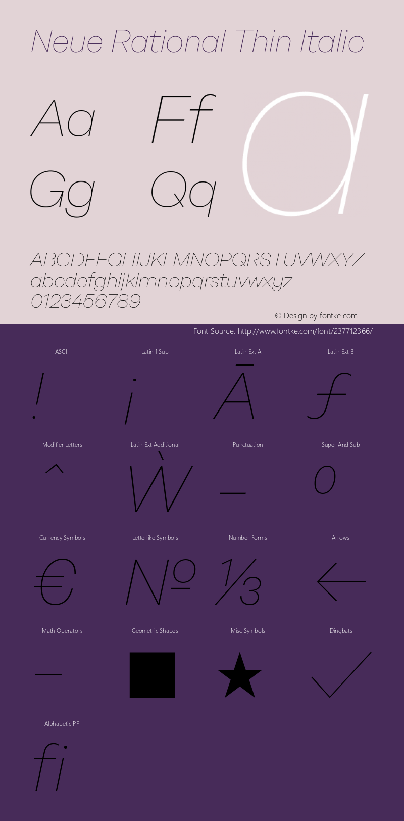 Neue Rational Thin Italic Version 1.000图片样张