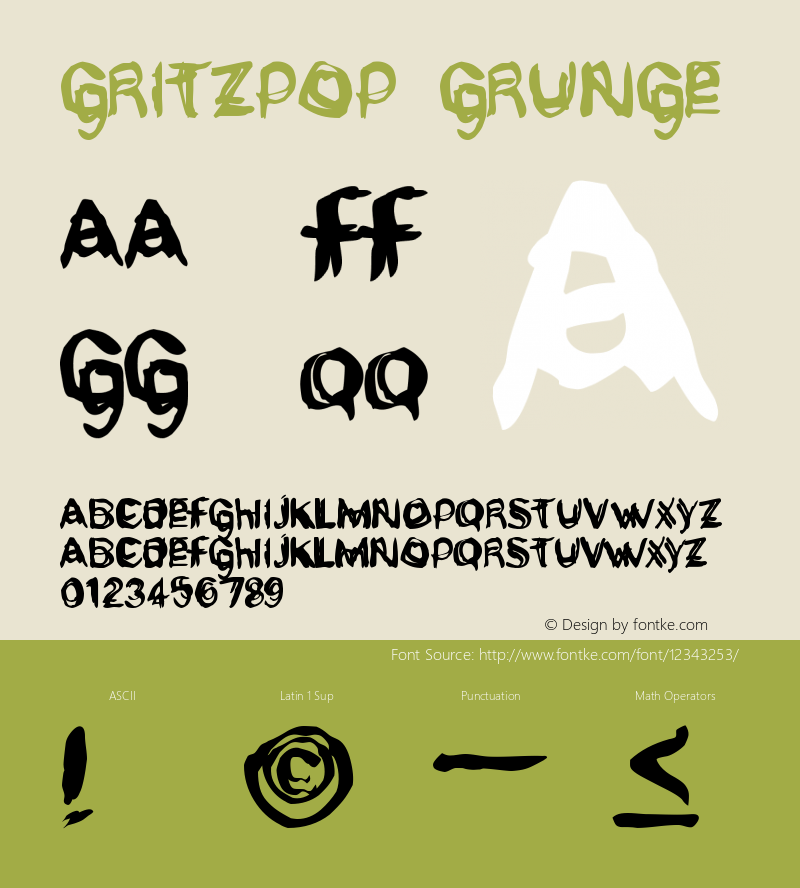 Gritzpop Grunge Version 001.000 Font Sample