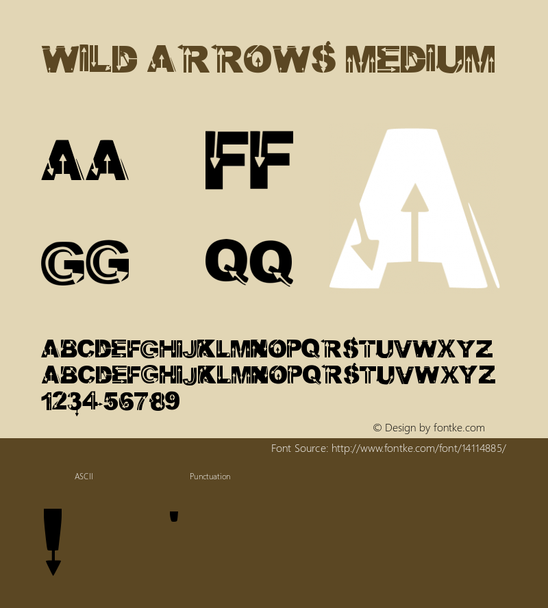 Wild Arrows Medium Version 001.000 Font Sample