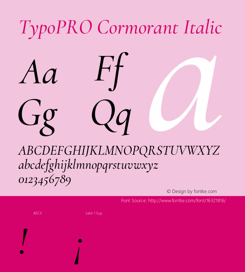 TypoPRO Cormorant Italic Version 2.001 Font Sample