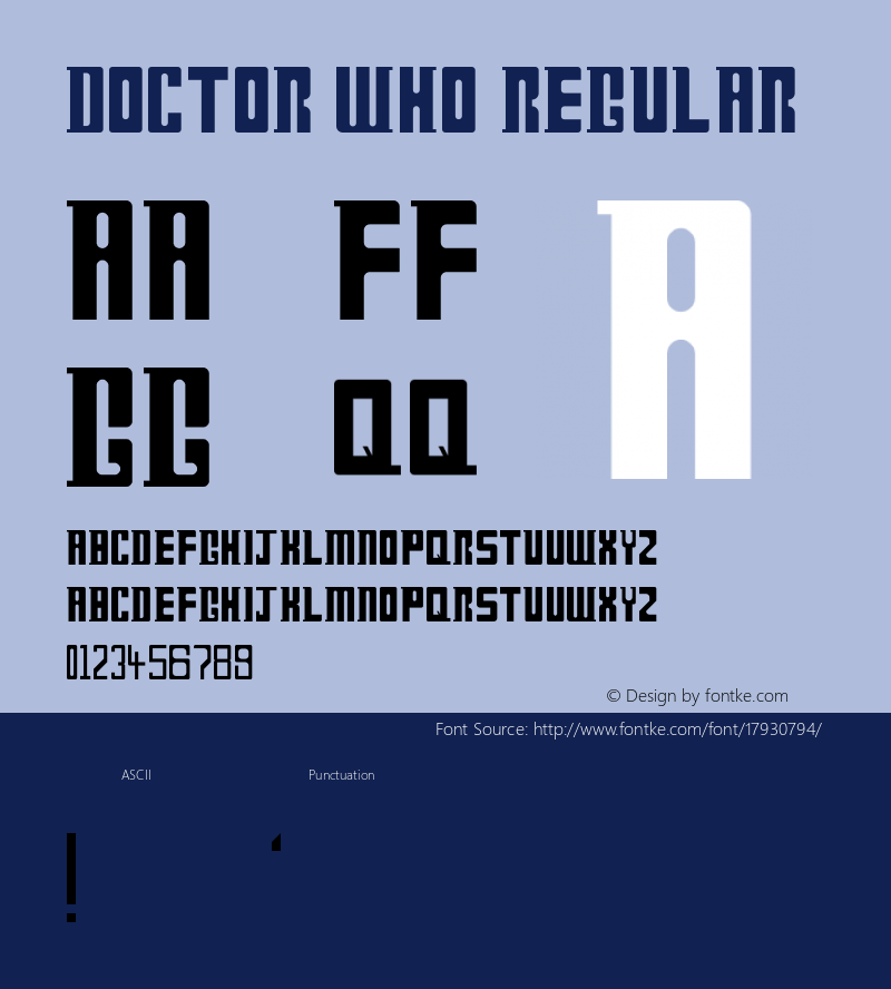 Doctor Who Regular Version 1.0 Font Sample